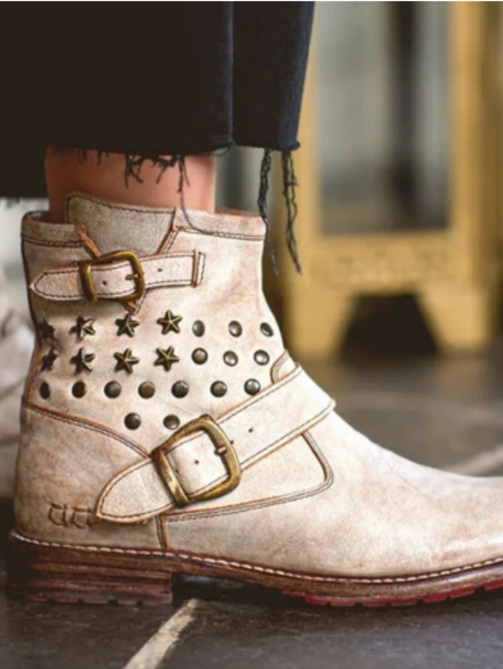 BED STU WHACKY II Star Studded Ankle Boots